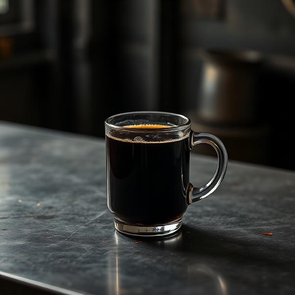 Warehouse Black cold brew on a steel surface